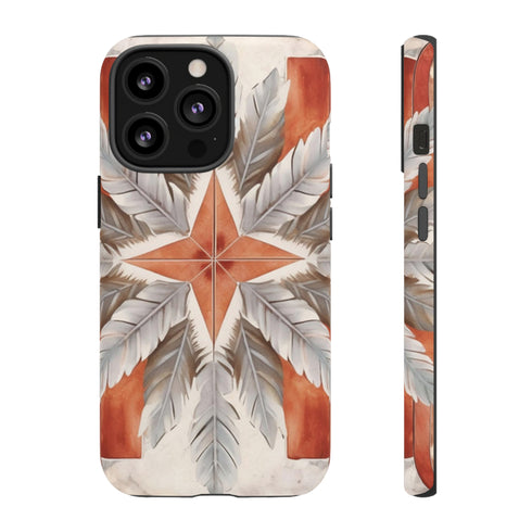 Silver Feather Compass - Impact Resistant Phone Case